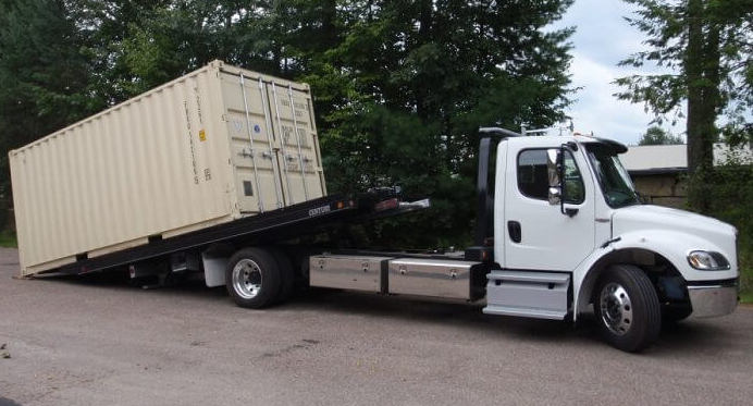 portable storage container delivery